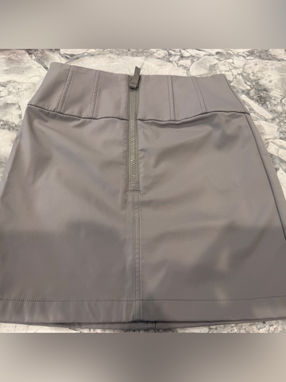 Zara Gray High-Waist Mini Skirt with Back Zip